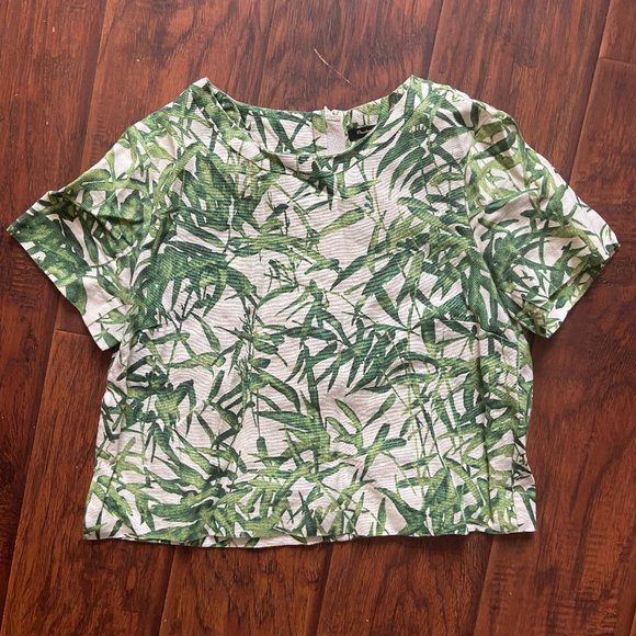 Massimo Dutti Tops - Cropped Leafy Blouse